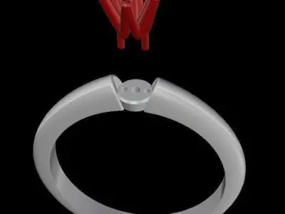 Engagement diamond ring for print 3D print model