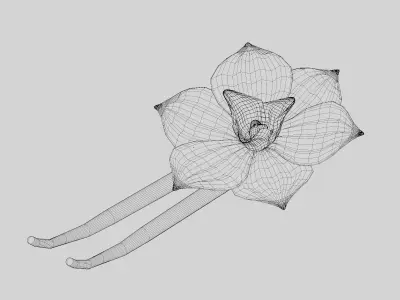 Vanilla flower Low-poly 3D model
