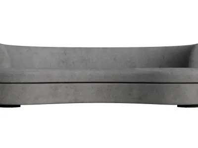 Curved Gray Fabric Sennon Sofa 3D model