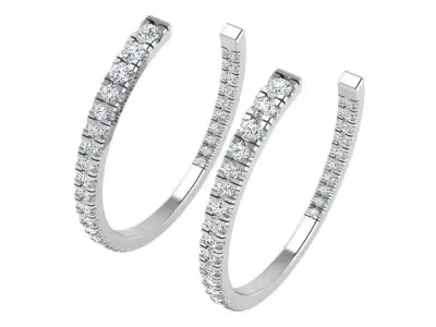 Diamond Hoop Earring 2866 3D print model