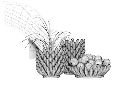 Ceramic Banana Vases 3D model