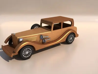 Wooden Toy Car 3D model buy