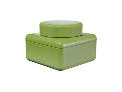 Modern Green Cosmetics Box Packaging and Product Display 3D model