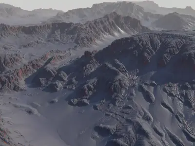 Alien planet terrain - 8k 3D model Free 3D model