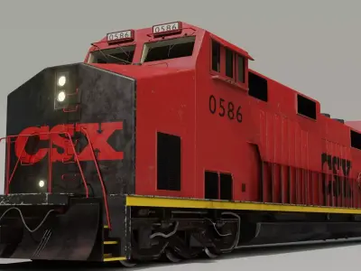 Diesel locomotive 3D model Low-poly 3D model