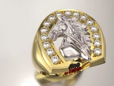 ANILLO HERRADURA CABALLO-HORSE RING-HORSESHOE-ANH-HORSE-01  3D print model