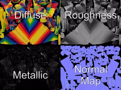 Rainbow Diamond Kite model pack Low-poly 3D model