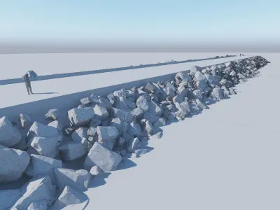 Breakwater 3D -A- Stones 3D model