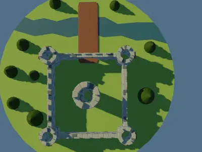 Low Poly Castle  Free low-poly 3D model