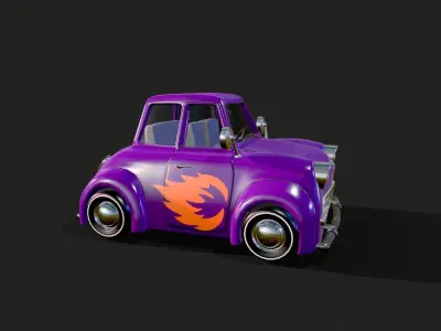 Cartoon Car Low-poly 3D model 27
