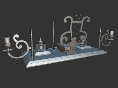 Writing Set old style light switch Low-poly 3D model