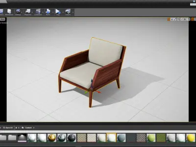 Raffa Chair UE4 Low-poly 3D model