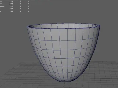 Tall White Wood Bowl Free low-poly 3D model