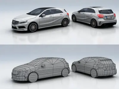 Mercedes benz A Low-poly 3D model