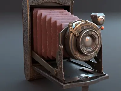 Vintage cameras pack Low-poly 3D model