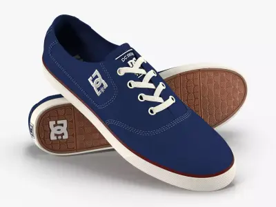 DC Shoes - Flash TX - Estate-Blue Low-poly 3D model
