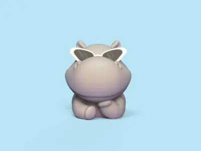 Hippo Glasses 3D print model