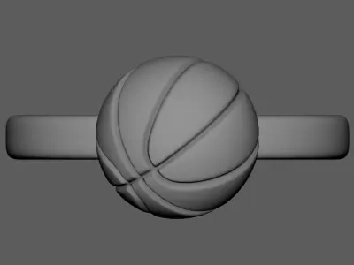 Basketball Ring 3D Printable Finger Ring in 8 Sizes 16 to 23 mm 3D print model