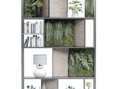 interior plant and decoration partition set 341 3D model