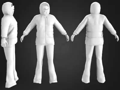 Ski Outfit Low-poly 3D model