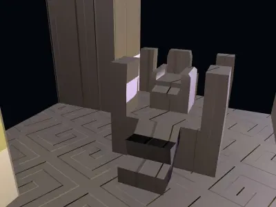 Low-Poly Chariot For Game Engine Low-poly 3D model