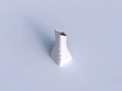 Vase squeezed and bent rectangle with distorted horizontal dents 3D print model
