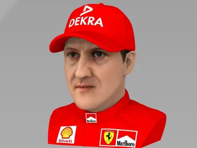 Michael Schumacher bust ready for full color 3D printing 3D print model
