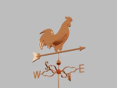 Weather Vane - Rooster Wind Vane Low-poly 3D model
