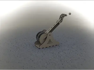 Trebuchet wooden musical instrument Free 3D model