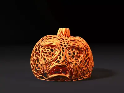 Scary pumpkin halloween 3D print model