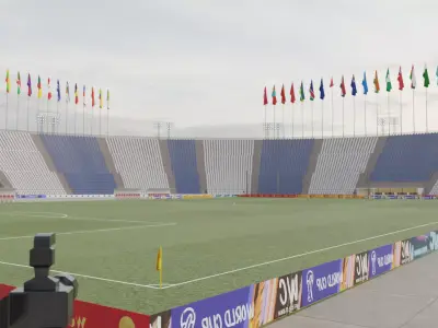 Cylindrical football stadium Low-poly 3D model