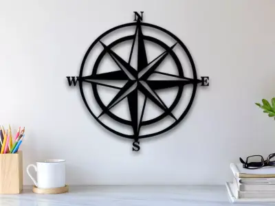 Compass Wall Art 3D print model