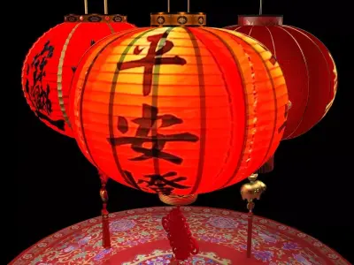Chinese red lantern  3D model 52