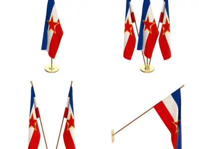 Yugoslavia Flag Pack 3D model