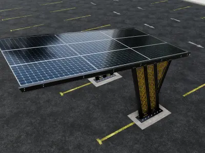 TRIPLE L TYPE MODERN SOLAR CARPORT TYPE-16 3D model