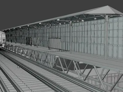 British railway station 3D model