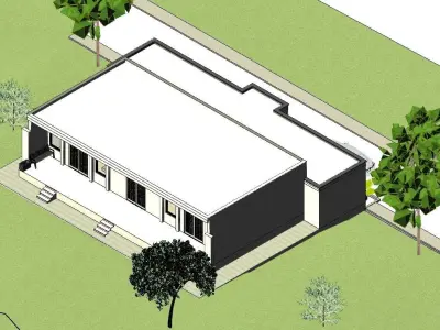 Revit Modern Beach Vila Low-poly 3D model