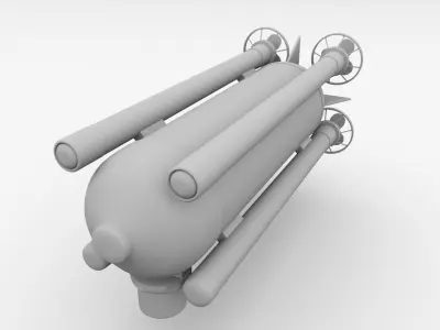 Seafox toy car with wheels 3D model