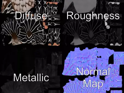 HandFrog Hybrid Model Pack with Zebra Pattern Low-poly 3D model