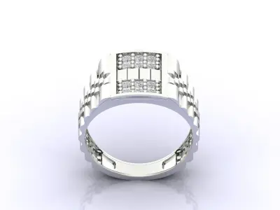 Print Ready STL 3DM  Gents Rings Diamond Men Ring  3D print model 245