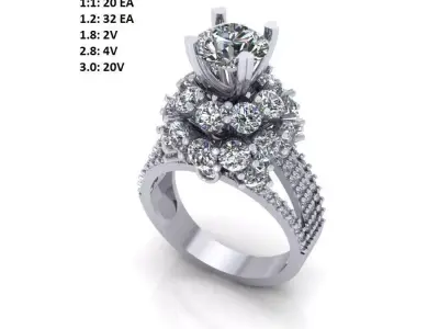 ring diamond 3D 3D print model purchase