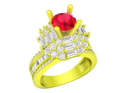 A7721 Luxury Fashion Diamond Women Ring 3D print model