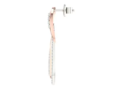 Women Drop Earrings 3dm STL OBJ FBX Renders Details 3D print model 4