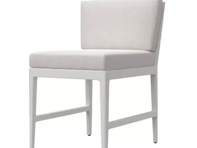 Laurel Aluminum Dining Side White Chair 3D model