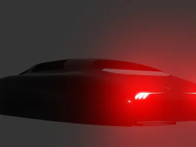 Sci fi car Low-poly 3D model