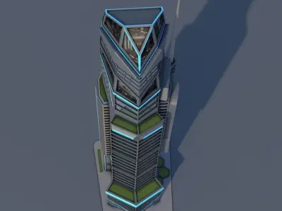 Hitech building 3D model