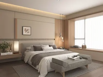 Modern Bedroom Scene 50 3D model