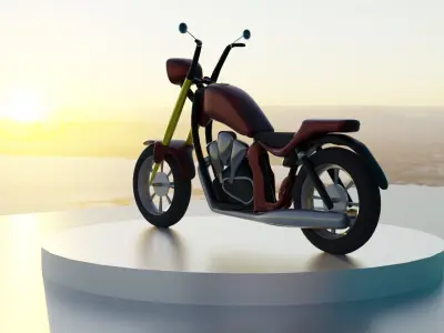 3D MOTORCYCLE MODEL - CHOPPER 3D model