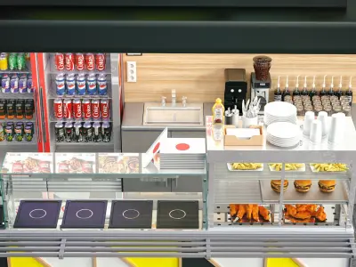Fastfood and Coffee Kiosk 4 3D model