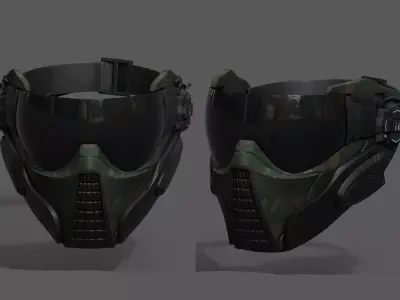 Scifi mask helmet futuristic technology space millitary  Low-poly 3D model